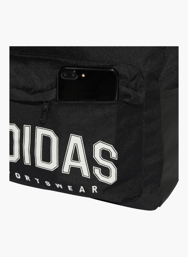 Adidas حقيبة ظهر مدرسية بطباعة شعار مع أحزمة قابلة للتعديل وإغلاق بسحاب - Image 4
