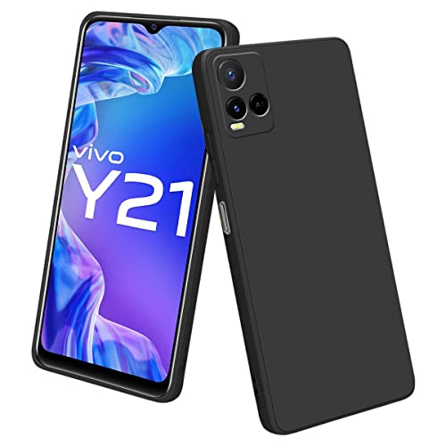 LIRAMARK Silicone Soft Back Cover Case for Vivo Y21 / Y21s / Y33s (Silicone Black) - Image 1