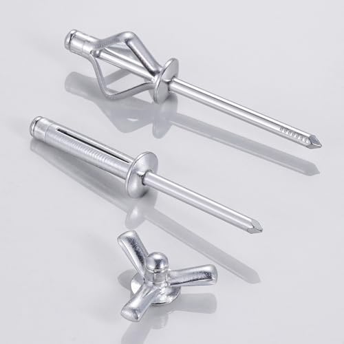 Wensilon (250 pcs) Tri-Fold Rivets Assortment 5/32 * 1/2，Tri Grip Rivets，Aluminum Blind Rivets Tri Grip Boat Kayak Rivets,Trifold Rivets，Bulb Style Rivets - Image 4