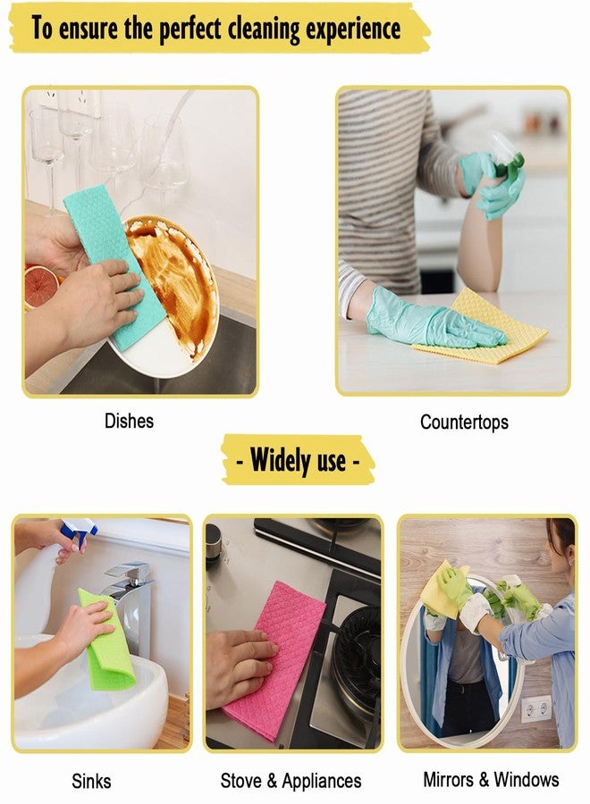 MoLKENE Swedish Dishcloths for Kitchen | 10 Pack Cellulose Sponge Dish Cloths Washable | Non-Scratch Reusable Towels Rags Ultra-Absorbent Cleaning Cloths Quick Drying - Image 5