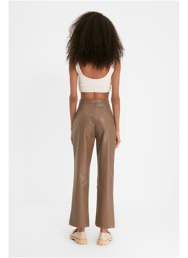trendyol - Pants - Brown - Straight - Image 1