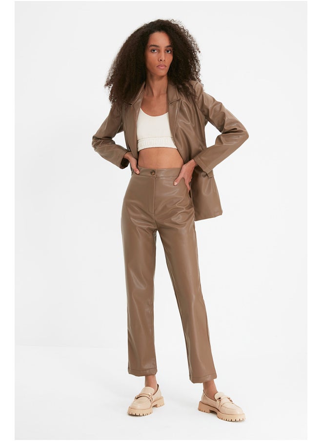 trendyol - Pants - Brown - Straight - Image 1