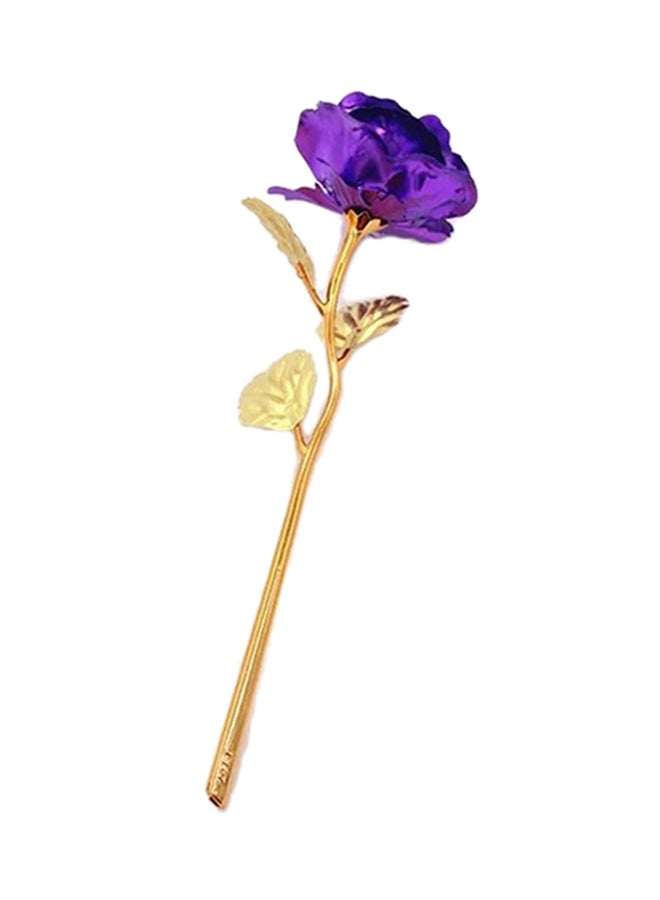 Single Piece Gold Plated Rose Flower For Birthday  Wedding Gift Purple/Gold 25x8x5cm