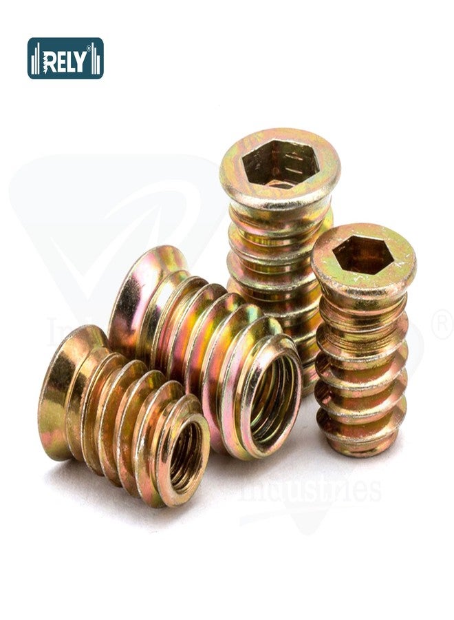 RELY+ Rely®⇒VP INDUSTRIES (Pcs-50) M6 x10 mm Wood Insert Interface Threads Imported Export Quality | Zinc Alloy Wood Insert Interface Screws Bolts Nuts Fixing Furniture Mounting Fasteners - Image 3