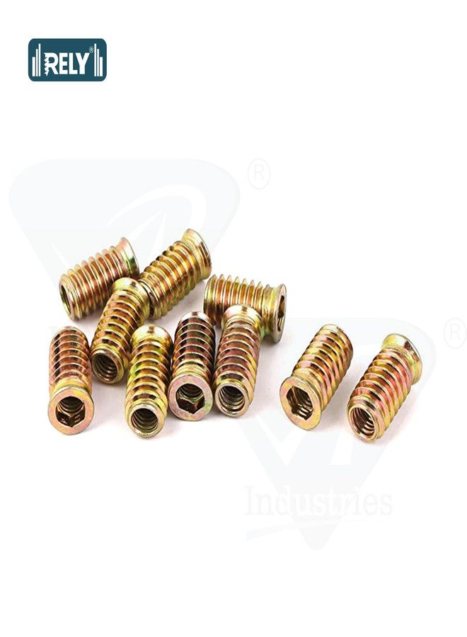 RELY+ Rely®⇒VP INDUSTRIES (Pcs-50) M6 x10 mm Wood Insert Interface Threads Imported Export Quality | Zinc Alloy Wood Insert Interface Screws Bolts Nuts Fixing Furniture Mounting Fasteners - Image 5
