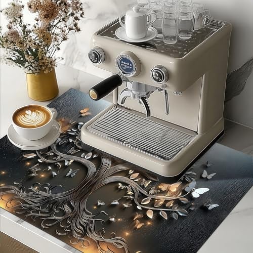 HOMETITUTE Stove Top Cover 28 x 20 Inch Diatomite Electric Stove Cover Mat Heat Resistant Cooktop Protector Pad for Glass Cooktop Butterfly Tree Design - Image 3