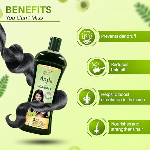 Nimson Amla Hair Oil | Enriched with Vitamin C for Strong, Thick Hair | Ayurvedic & Dermatologically Tested | 450ml - Image 3