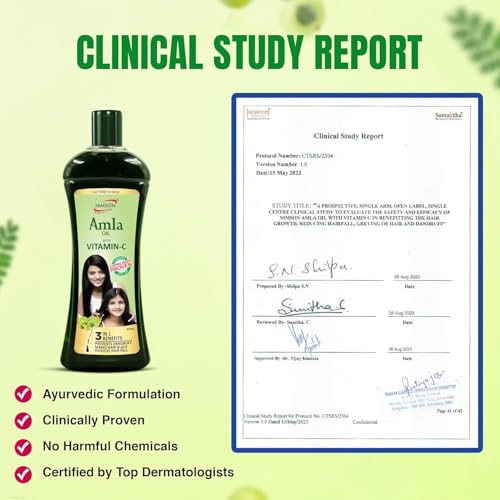 Nimson Amla Hair Oil | Enriched with Vitamin C for Strong, Thick Hair | Ayurvedic & Dermatologically Tested | 450ml - Image 5