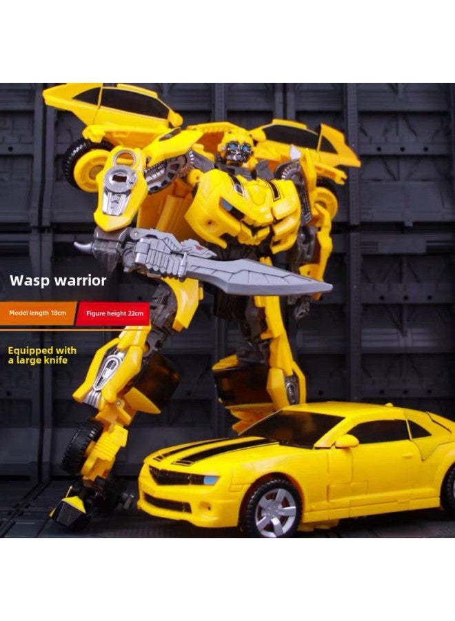 Taiba Children's Deformation Toy Movie Enlarged Edition Optimus Prime Wasp Dark Pillar Hercules Boy King Kong Model-Color:Ys01c Chevrolet - Image 1
