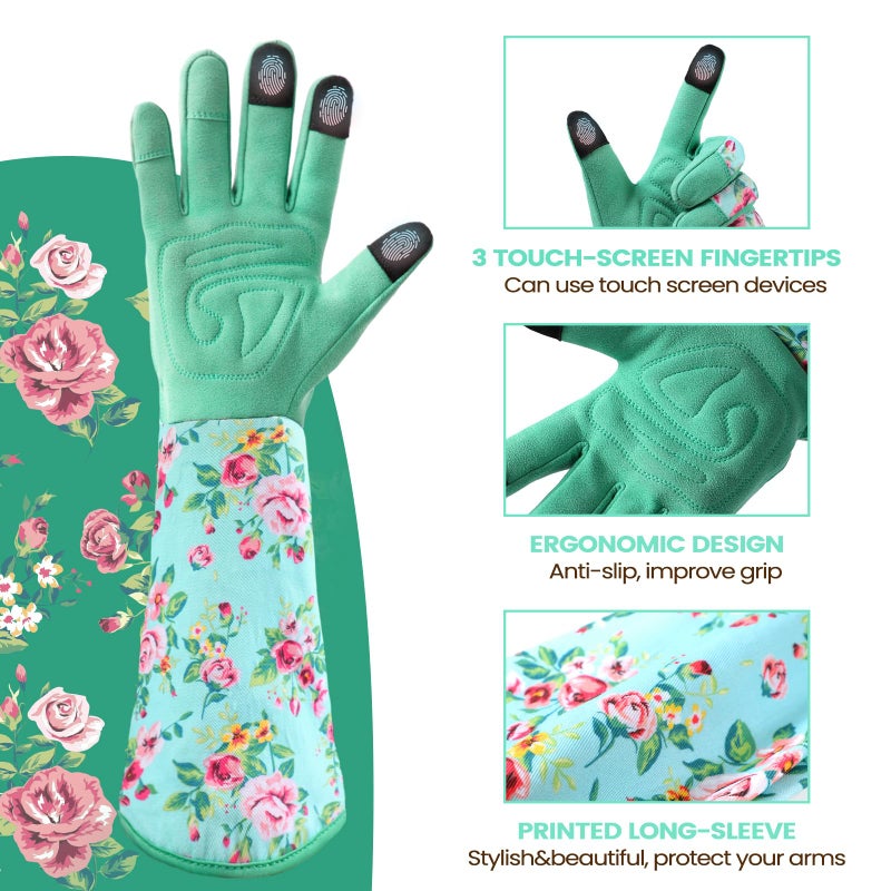 Ymomode Garden Gloves for Women - Long Sleeve Garden Gloves Ladies Light Protective Gloves for Yard & Outdoor Work - Image 4