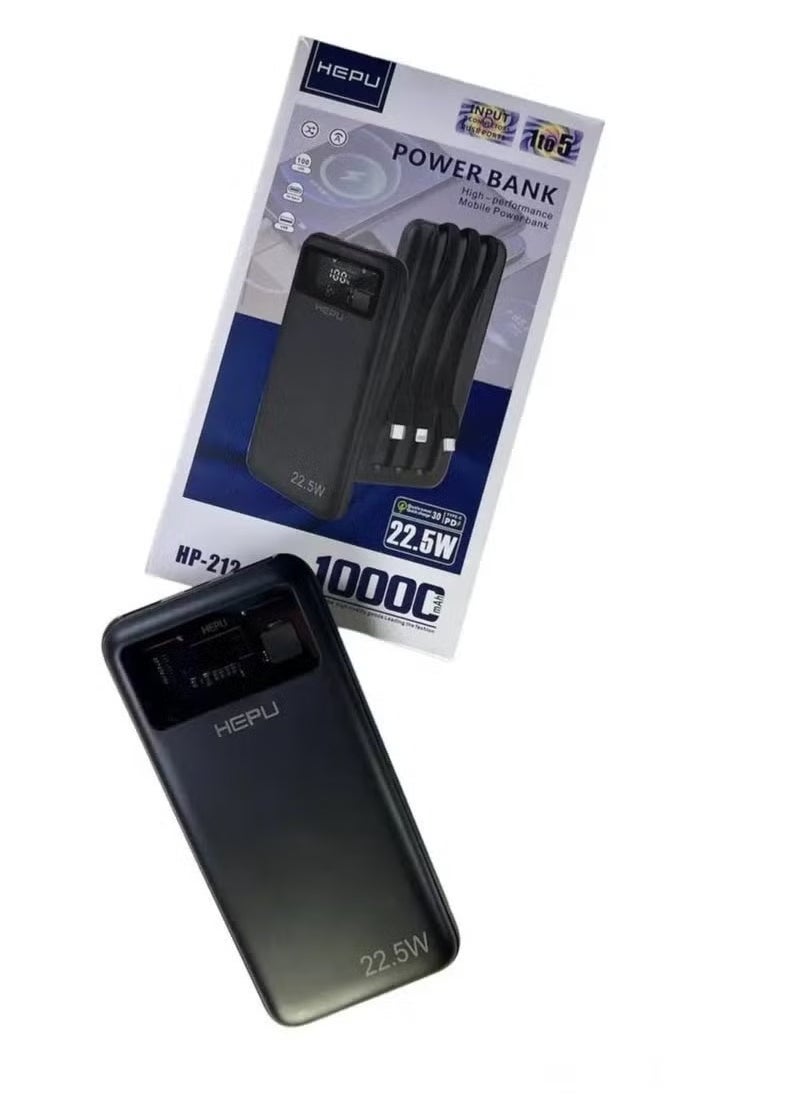 HEPU UMB HEPU HP-212 10000mAh Power Bank | Slim & Lightweight Fast Charging Portable Charger with 22.5W PD & QC 3.0, Dual USB Output + Type-C Input, High-Speed Battery Backup for Smartphones, Tablets & USB Devices, Travel-Friendly Powerbank  - Image 3