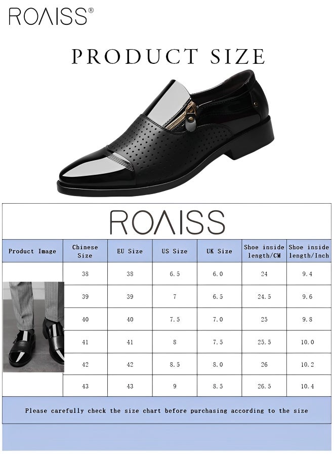 Men's Business Breathable Perforated Leather Shoes Fashion Versatile Pointed Formal Flat Shoes Side Zipper Patent Leather Anti Slip Leather Shoes - pzsku/ZD1A5975EBE08A1454880Z/45/_/1703325074/1b9572e3-bbd6-41fc-8e65-fdd7a8fdd3d0