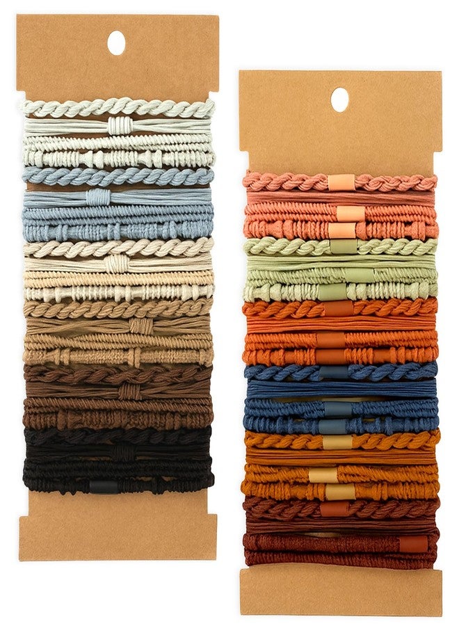 Ceemiaa 48-Pack Boho Elastic Hair Tie Bracelets – Multicolor No-Damage Ponytail Holders for Thick & Thin Hair, Women & Girls - Image 1