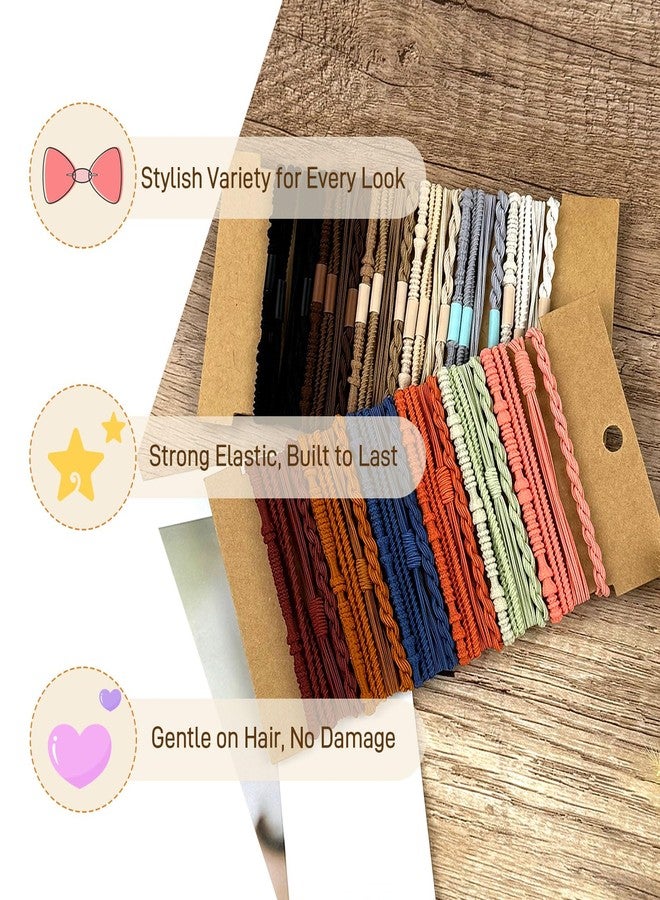 Ceemiaa 48-Pack Boho Elastic Hair Tie Bracelets – Multicolor No-Damage Ponytail Holders for Thick & Thin Hair, Women & Girls - Image 3