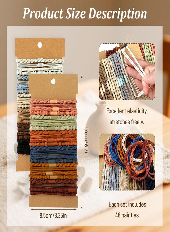 Ceemiaa 48-Pack Boho Elastic Hair Tie Bracelets – Multicolor No-Damage Ponytail Holders for Thick & Thin Hair, Women & Girls - Image 2