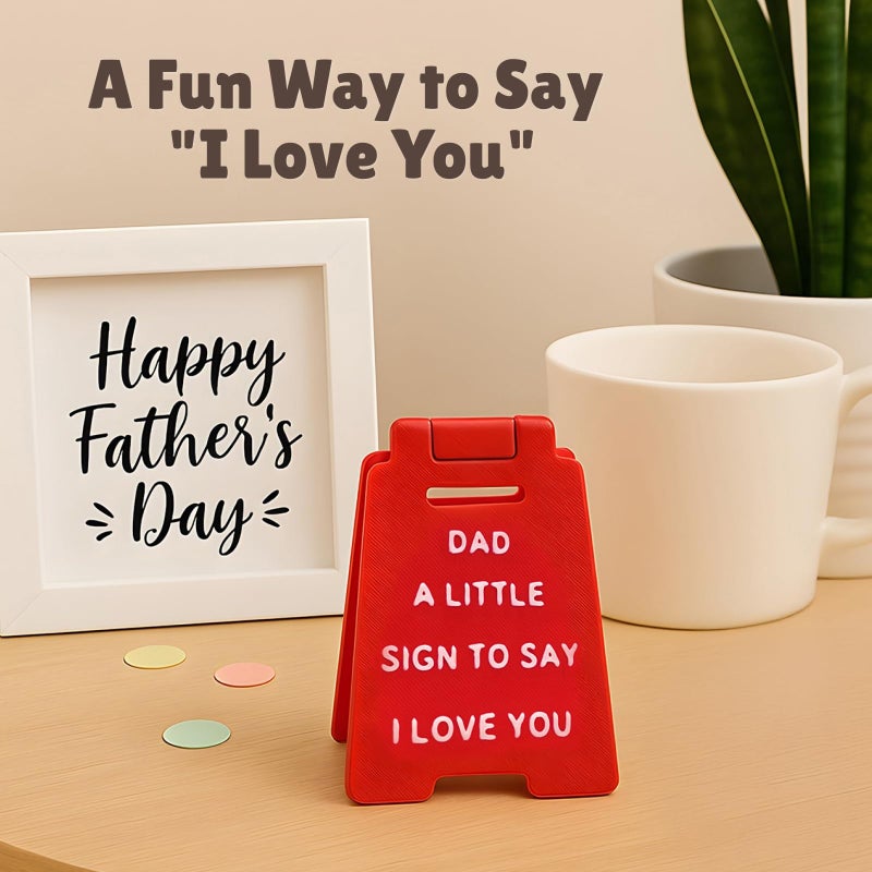 Fun-Plus Gifts for Dad from Daughter Son - Mini Love You Dad Sign in Red Envelope, Heartwarming Father's Day Birthday Christmas Gift for Dady, Office Desk Bedside Keepsake, No Assembly Needed - Image 5