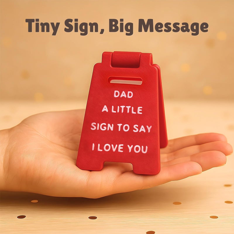 Fun-Plus Gifts for Dad from Daughter Son - Mini Love You Dad Sign in Red Envelope, Heartwarming Father's Day Birthday Christmas Gift for Dady, Office Desk Bedside Keepsake, No Assembly Needed - Image 4