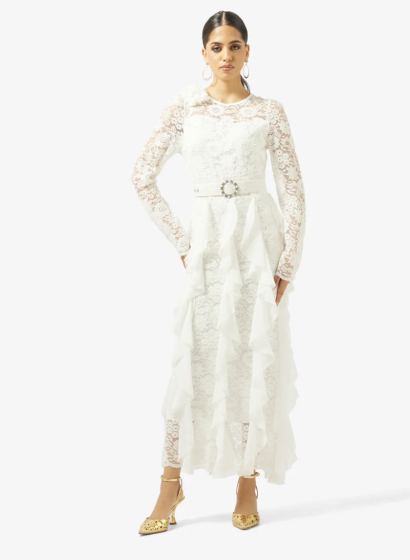 خزانة Lace Ruffled Dress