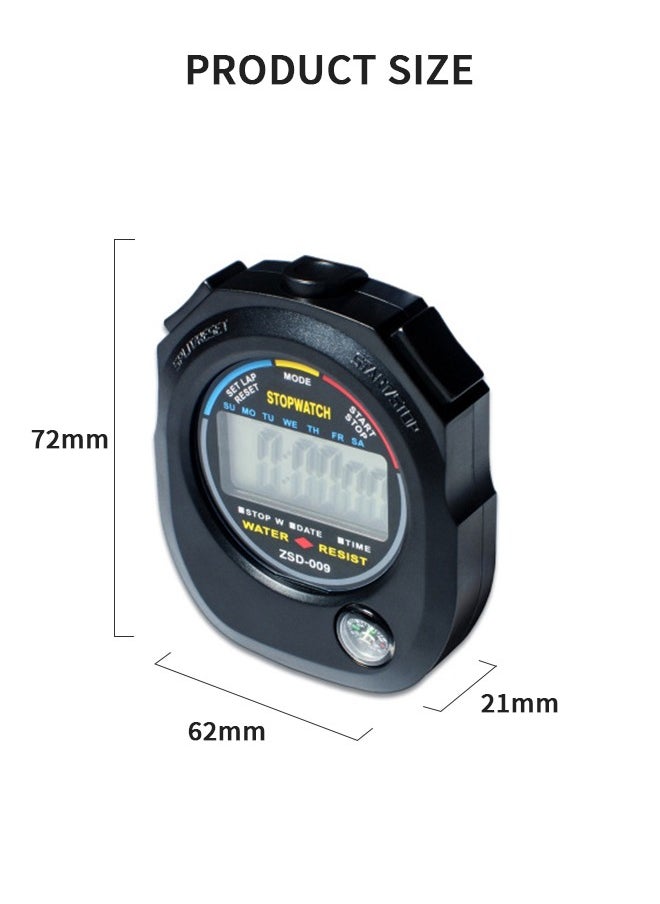 GROIC - Multi-Function Electronic Digital Sport Stopwatch Timer, Large Display with Date Time Compass and Alarm Function,Suitable for Sports Coaches Fitness Coaches and Referees - Image 1