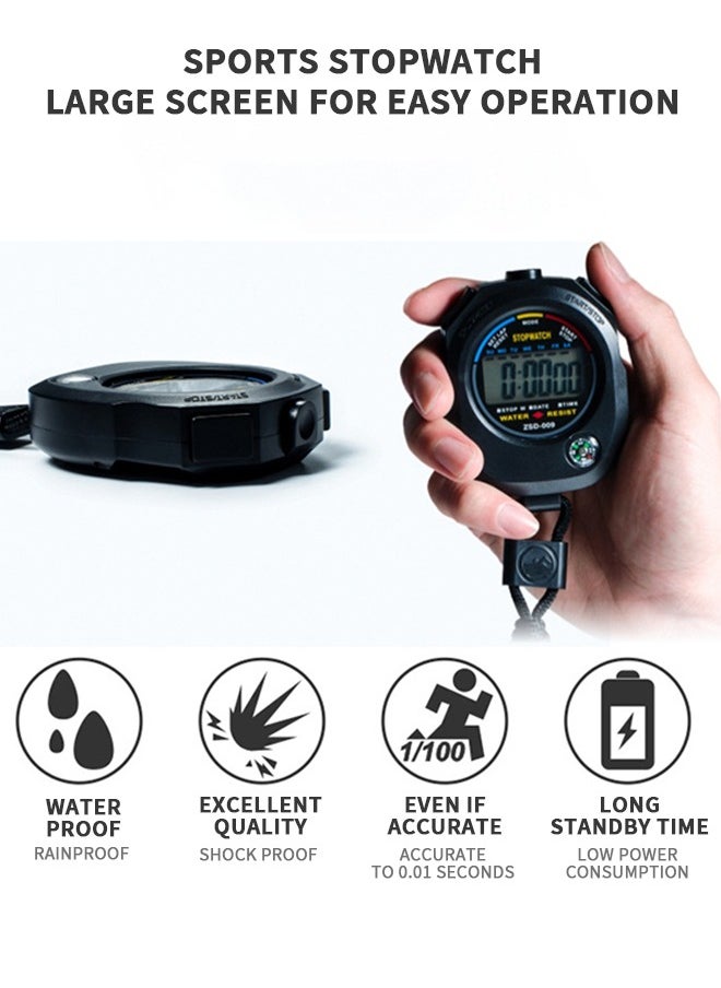 GROIC - Multi-Function Electronic Digital Sport Stopwatch Timer, Large Display with Date Time Compass and Alarm Function,Suitable for Sports Coaches Fitness Coaches and Referees - Image 1