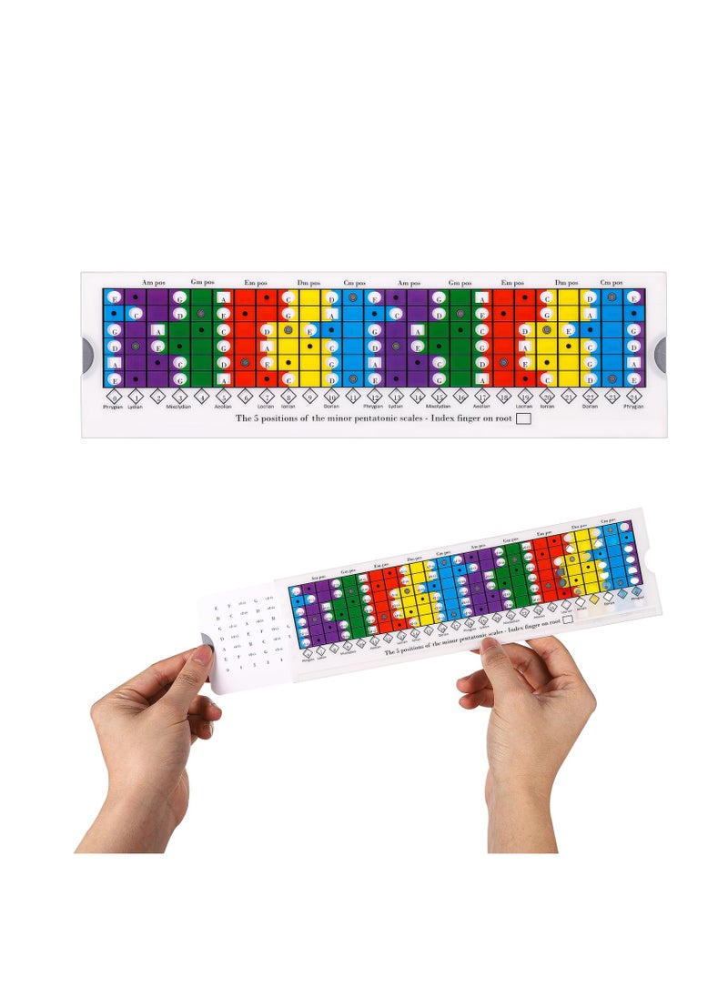 Guitar Scales Sliding Ruler, Chord Scales Chart Pentatonic, Sliding Ruler Guitar Chord Trainer Tool with Manual Accessories, 11x3.15in Guitar Practice Learning, Guitar Gift for Beginners Guitarists  - Image 1