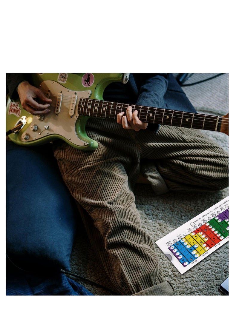 Guitar Scales Sliding Ruler, Chord Scales Chart Pentatonic, Sliding Ruler Guitar Chord Trainer Tool with Manual Accessories, 11x3.15in Guitar Practice Learning, Guitar Gift for Beginners Guitarists  - Image 5