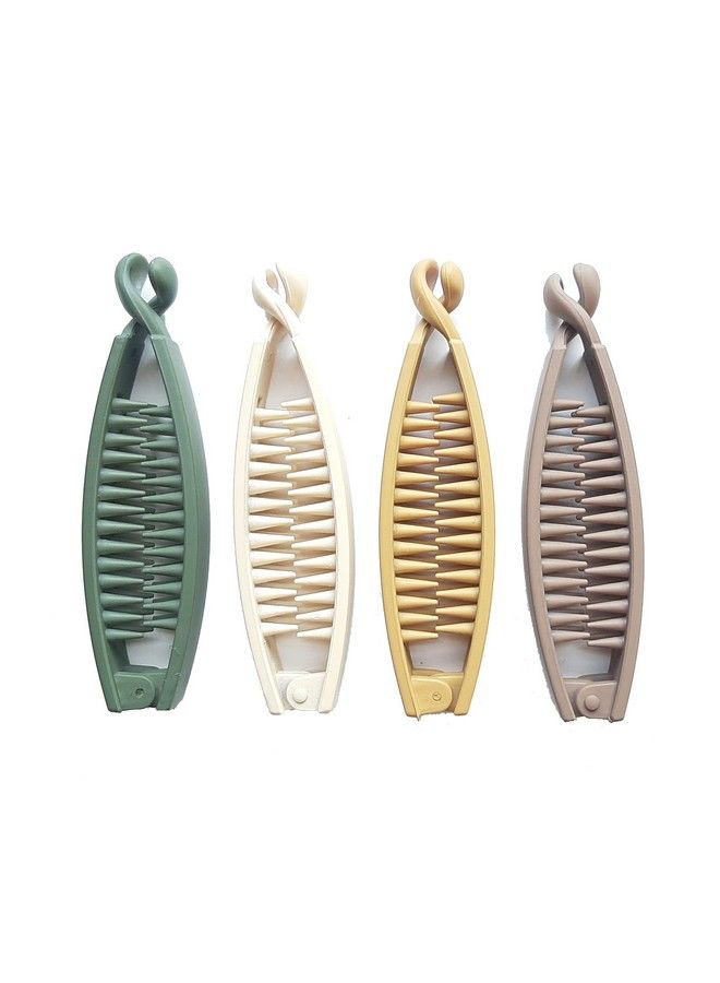 BIRDWARE Bigsize Banana Clips Multi Color Imported Rubber Acrylic Material Stone Banana Hair Clips For Women (Multi Colour) ; Hair Clutchers ; Banana Clips (Pack Of 4) 14 - Image 2