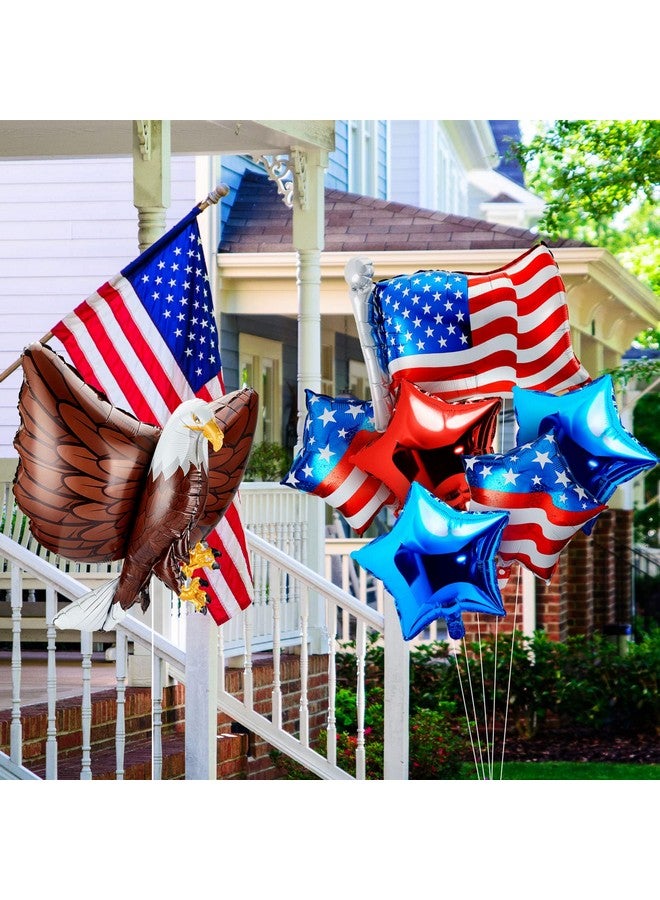 Zhanmai Zhanmai 12 Pcs Patriotic Eagle Balloon USA Red White and Blue Elections Party Decorations Large Eagle Foil Balloons Star American Flag decor for Veterans Day Birthday Party - Image 5