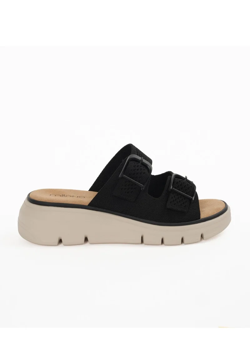 ميلانو Niku Slides Sporty Sandal - Black