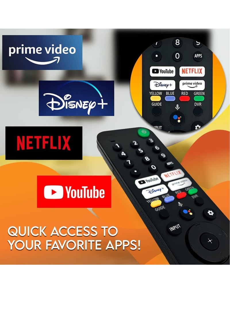 RMF-TX520U Remote Control for Sony Bravia – Compatible with KD-43X80J, XR-50X90J, XR-55A80J u0026 More – Includes Netflix, Disney+, Prime Video, YouTube ons - Image 3