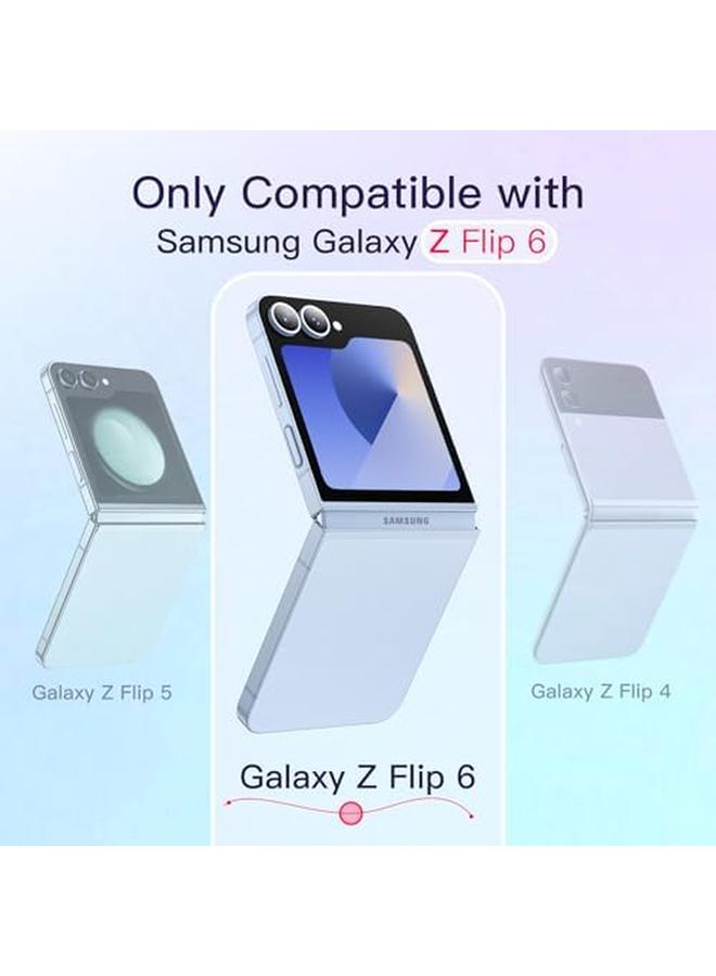 جي تيك حافظة لهاتف سامسونج جالكسي زد فليب 6 شفافة من الكريستال الصلب المقاوم للخدش والصدمات وغطاء واقٍ رفيع للهاتف شفاف - Image 2