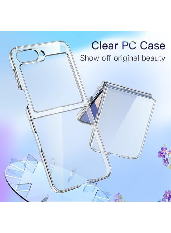 جي تيك حافظة لهاتف سامسونج جالكسي زد فليب 6 شفافة من الكريستال الصلب المقاوم للخدش والصدمات وغطاء واقٍ رفيع للهاتف شفاف - Image 3