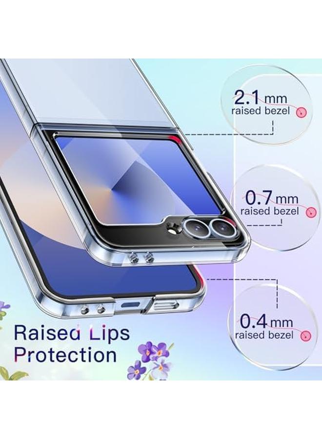 جي تيك حافظة لهاتف سامسونج جالكسي زد فليب 6 شفافة من الكريستال الصلب المقاوم للخدش والصدمات وغطاء واقٍ رفيع للهاتف شفاف - Image 4