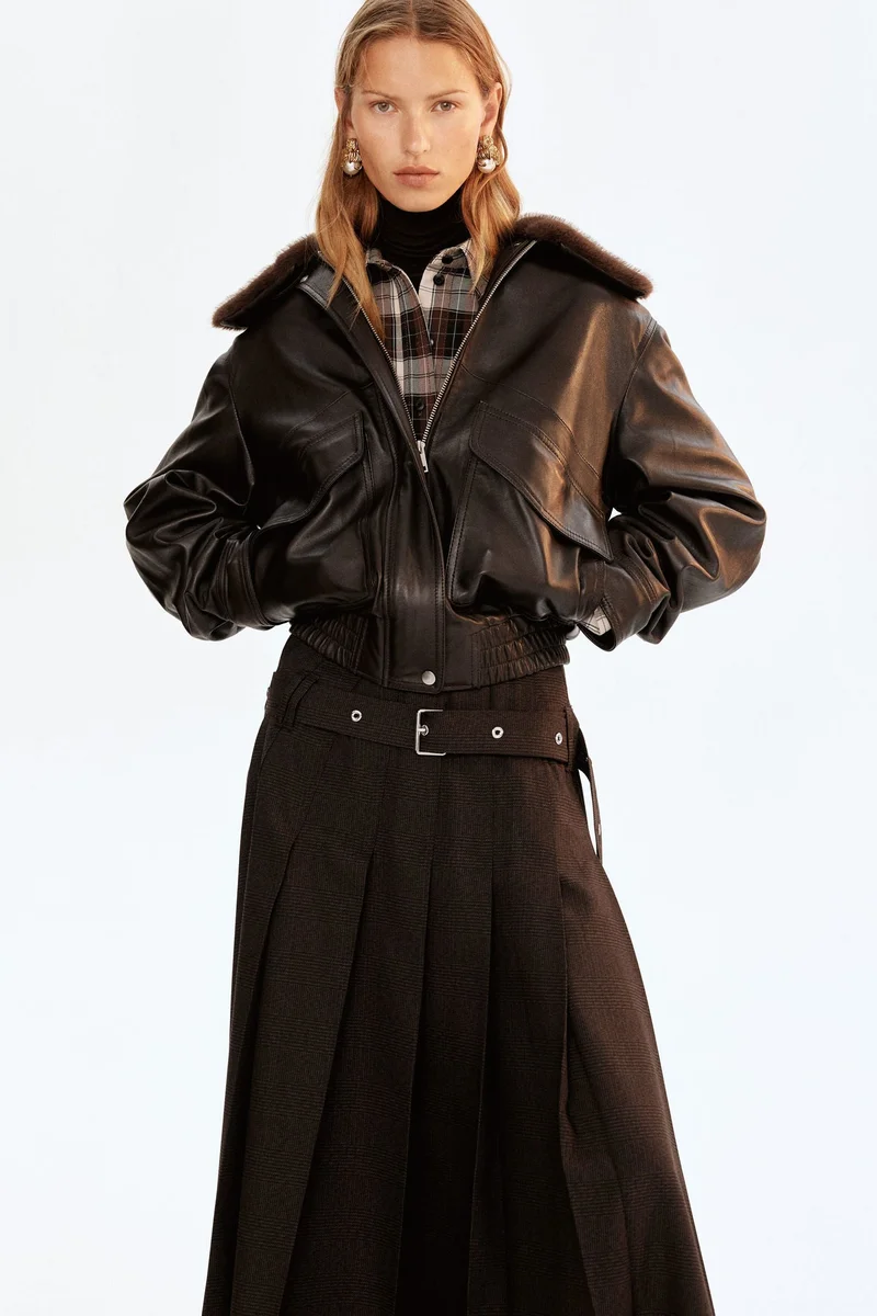 H&M Belted pleated skirt