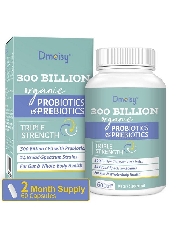 Dmeisy Probiotics For Women And Men 300 Billion Cfu 24 Strains Probiotics With 15 Organic Herbs Prebiotics Blend Shelf Stable Probiotic Supplement For Digestive Immune & Whole Body Health 2 Month Supply - Image 2