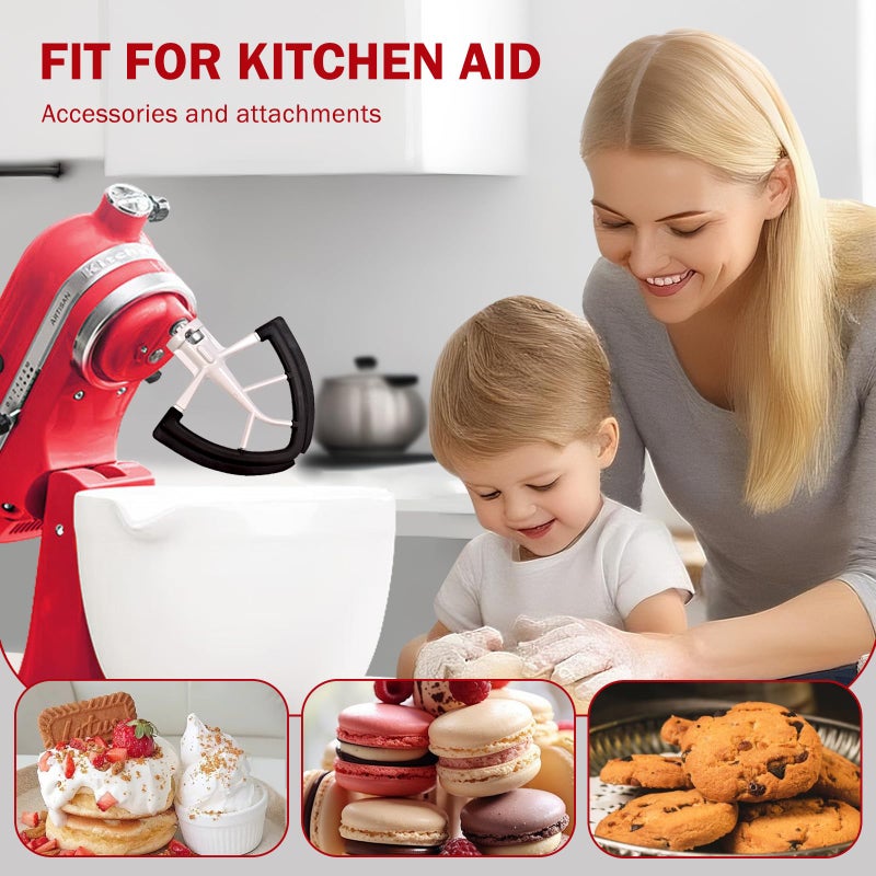 Cowbright Flex Edge Beater for Kitchenaid 4.5/5 Qt Tilt-Head Mixer â€“ Flexible Silicone Edge Paddle, Auto-Scrape Bowl Scraper, Dishwasher Safeâ€“ For Kitchenaid Accessories and Attachments (Black) - Image 5