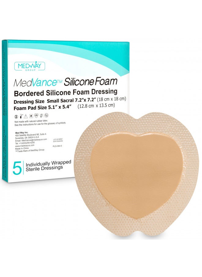 MedVance TM Silicone - Bordered Silicone Adhesive Foam Dressing Sacral Size 7"x 7" Box of 5 dressings