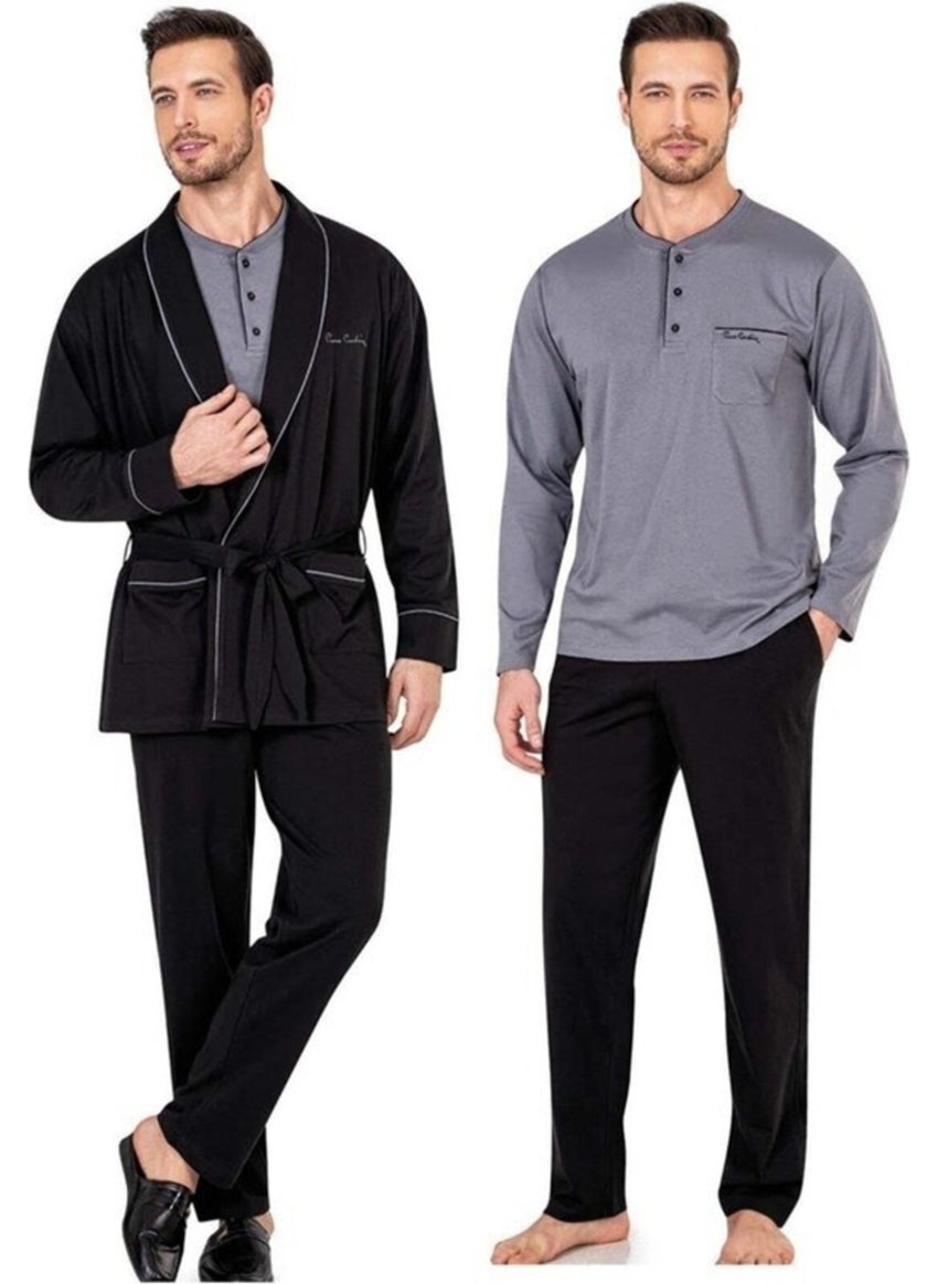 pierre cardin Men's Dressing Gown Pajama Set Undershirt Boxer Set Socks Set  - Image 4