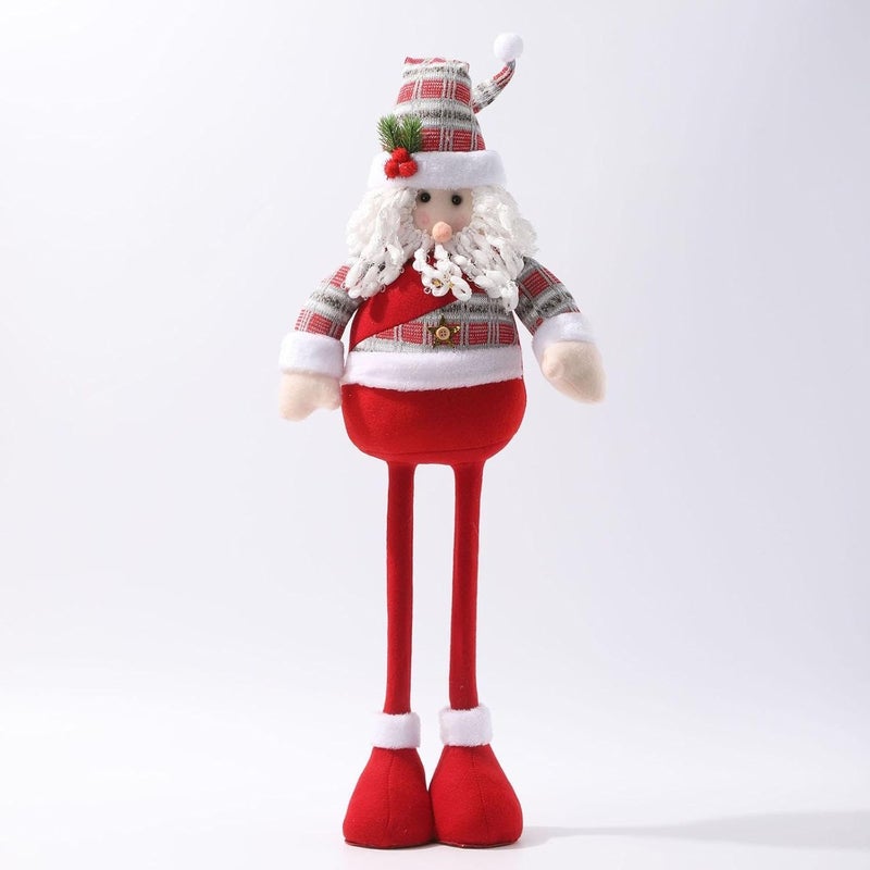 predolo Festive Doll Figurine with Adjustable Legs for Holiday Display, Santa - Image 1