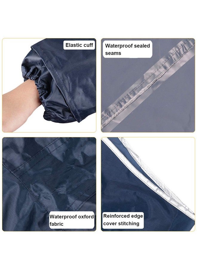 KRATARC Outdoor Rain Poncho Reflective Waterproof Raincoat Camping Hiking Cycling With Hood For Men Women Adult (Navy Blue) - Image 3