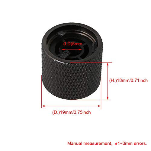 logyues 4PCS Black Red Dot Gem Metal Guitar Potentiometer Knobs Control Knurled Knob Volume Audio - Image 5