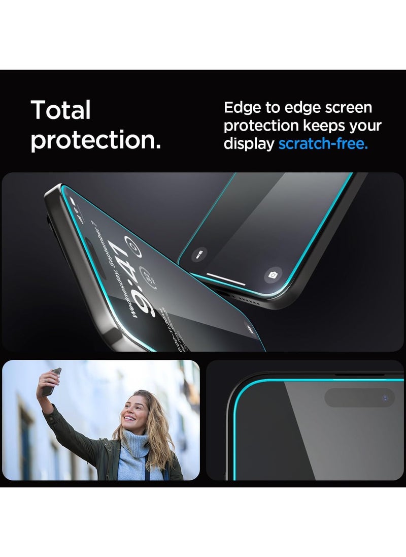 Generic - Spigen GLAStR EZ FIT 1 Pack Designed for Apple iPhone 15 Pro Max Screen Protector (2023) Premium Tempered Glass - Anti Reflection Anti Bubbles 9H Hardness 0.33 mm Rounded Edges Easy Installation - Image 1