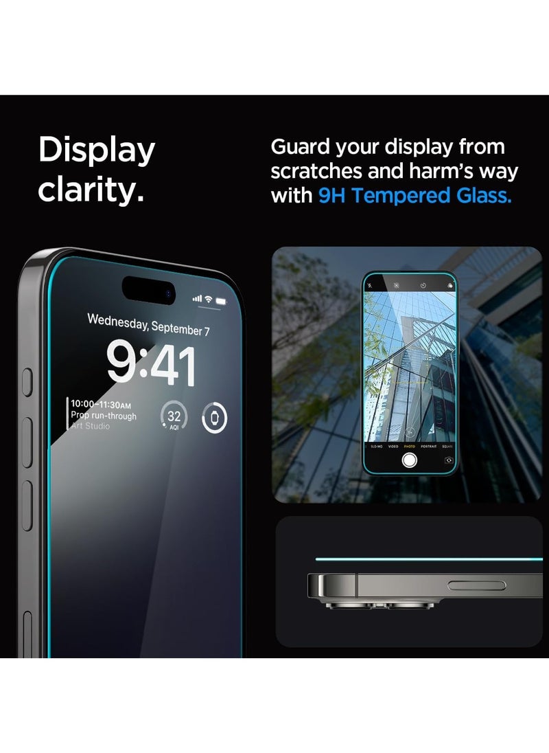 Generic - Spigen GLAStR EZ FIT 1 Pack Designed for Apple iPhone 15 Pro Max Screen Protector (2023) Premium Tempered Glass - Anti Reflection Anti Bubbles 9H Hardness 0.33 mm Rounded Edges Easy Installation - Image 1