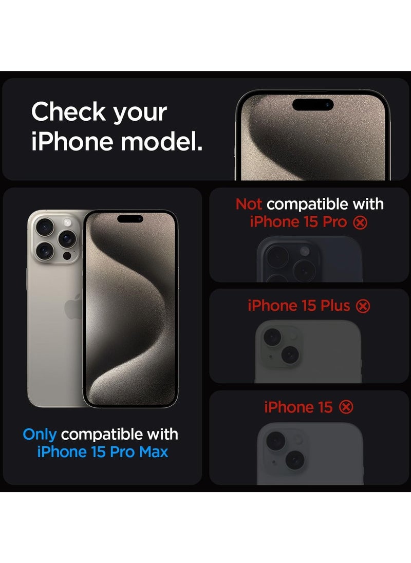 Generic - Spigen GLAStR EZ FIT 1 Pack Designed for Apple iPhone 15 Pro Max Screen Protector (2023) Premium Tempered Glass - Anti Reflection Anti Bubbles 9H Hardness 0.33 mm Rounded Edges Easy Installation - Image 1