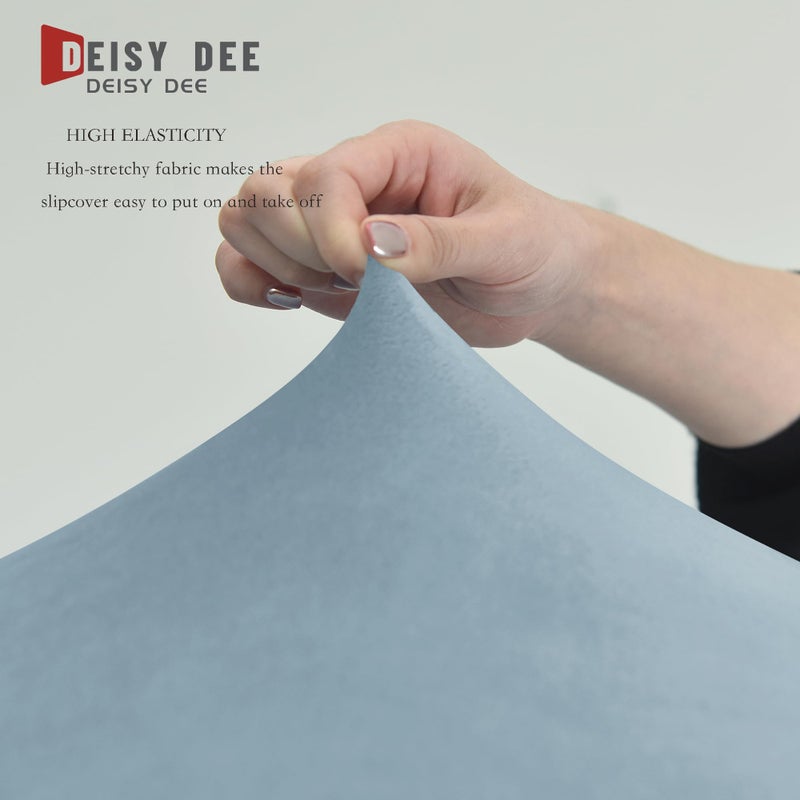 Deisy Dee Stretch XL/Oversized Extra Large Velvet Dining Room Chair Covers for Kitchen Diningï¼ŒRemovable Washable Chair Protectors Slipcovers (Babyblue, 2) - Image 5