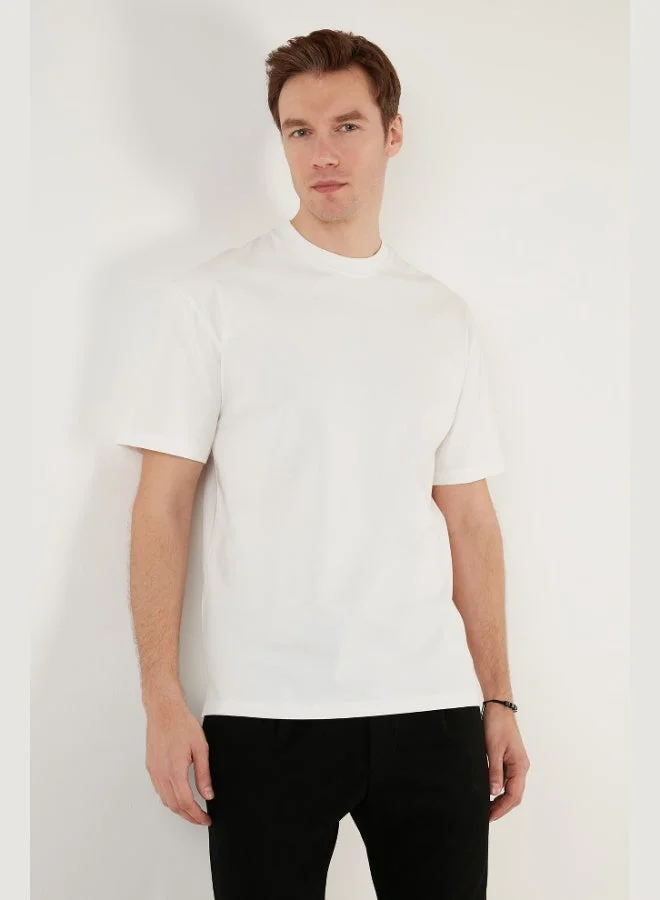 Buratti  Buratti Cotton Relaxed Fit Zero Collar T Shirt Men's T SHIRT 5905446 for Men | Best Price UAE