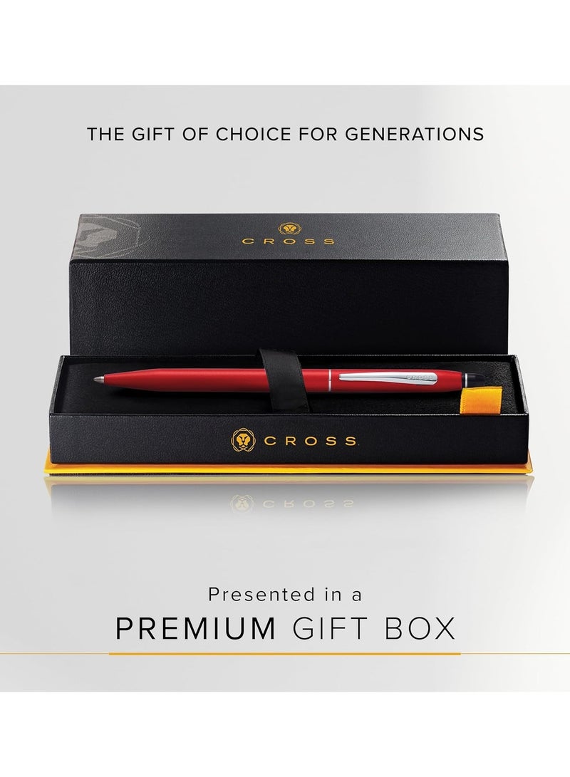 Cross 1-Piece Click Ballpoint Pen In Gift Box Black Ink Red Barrel - Image 3