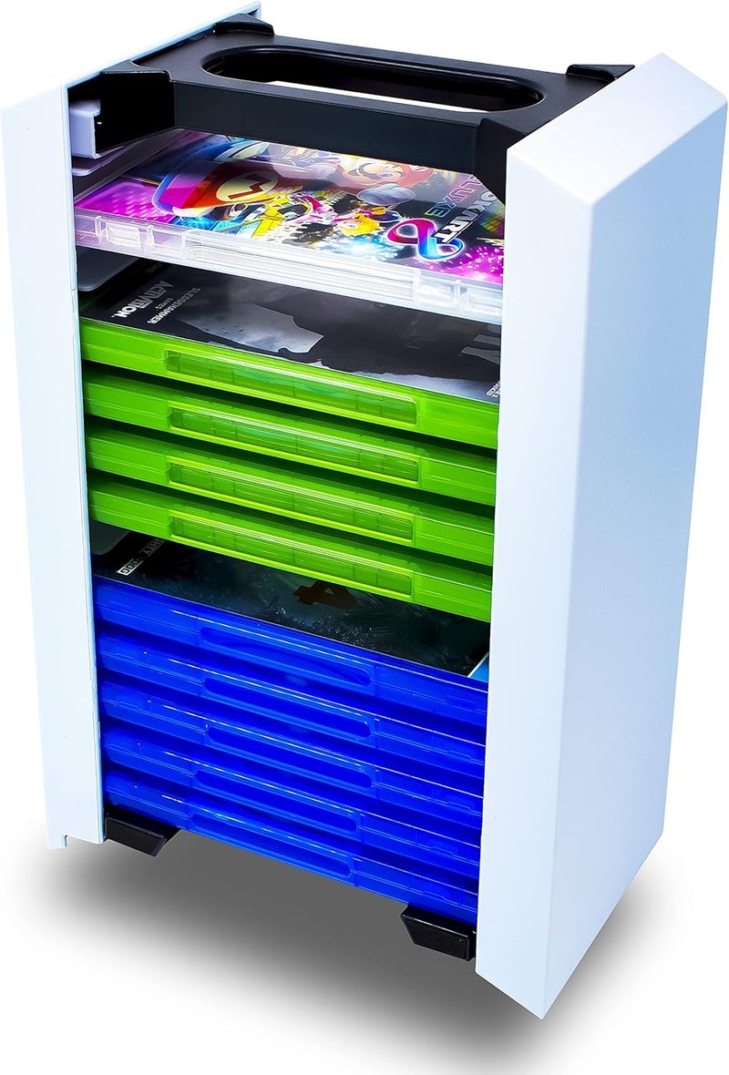 ADZ Game Storage Tower – Universal Video Game Storage – Stores 12 Game or Blu-Ray Disks – Game Holder Rack for PS4, PS5, Xbox One, Xbox Series X/S, Nintendo Switch Games and Blu-Ray Discs - Image 3