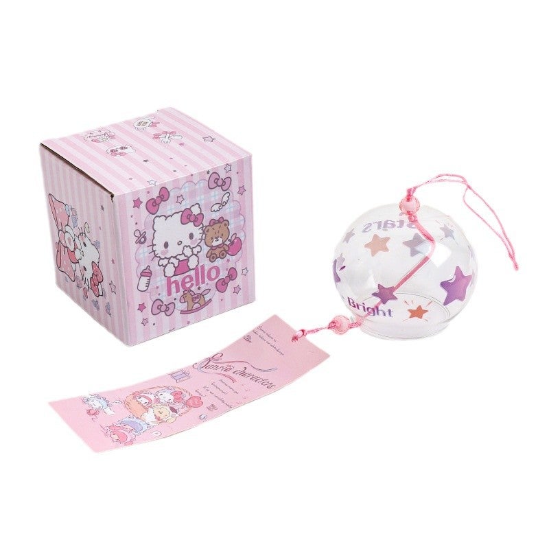Japanese-Style Cute Cherry Blossom Glass Wind Bell Home Door Hanging Decoration Creative Birthday Gift Car Pendant Decoration - Image 5