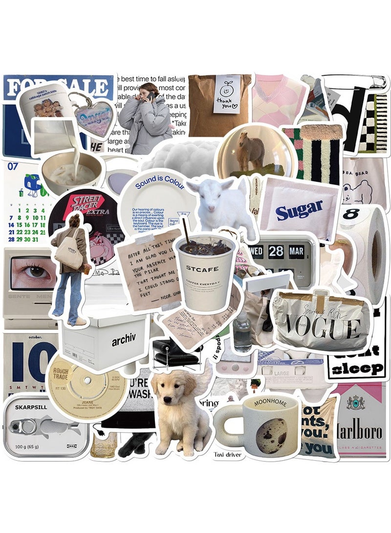 إيهوم 57 قطعة ملصقات كورية بسيطة، دفاتر لابتوب، أكواب ماء، زخرفة غلاف آيباد وهاتف، ملصقات مقاومة للماء. - Image 1